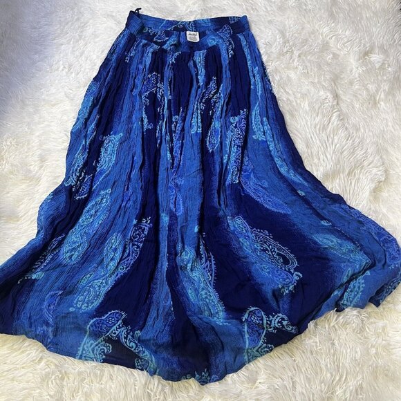 HER STYLE VINTAGE Festival crochet midi skirt Long Rayon Stretch FIT FOR ALL - Picture 1 of 3